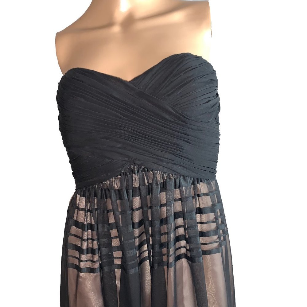 NWT IVANKA TRUMP Sleeveless Blk/Nude Chiffon Gown - Picture 2 of 9